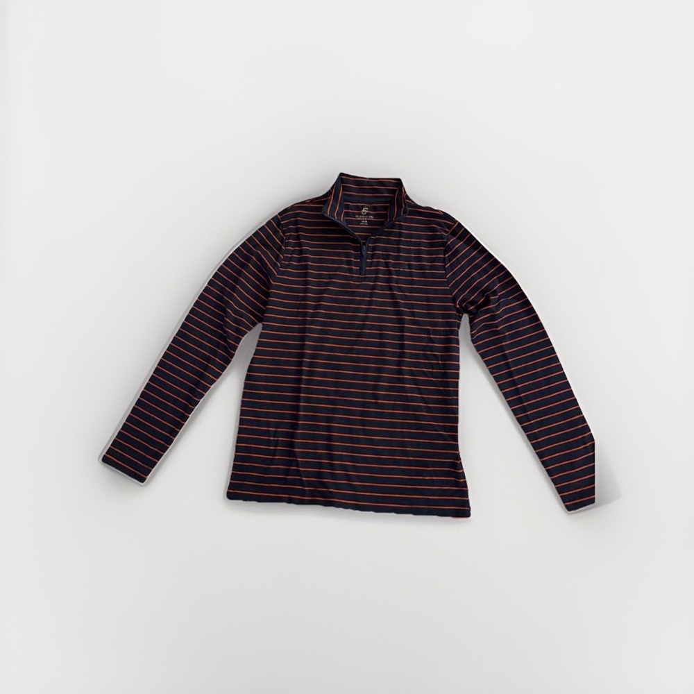 Class Club Boys Navy Blue and Orange Quarter Zip